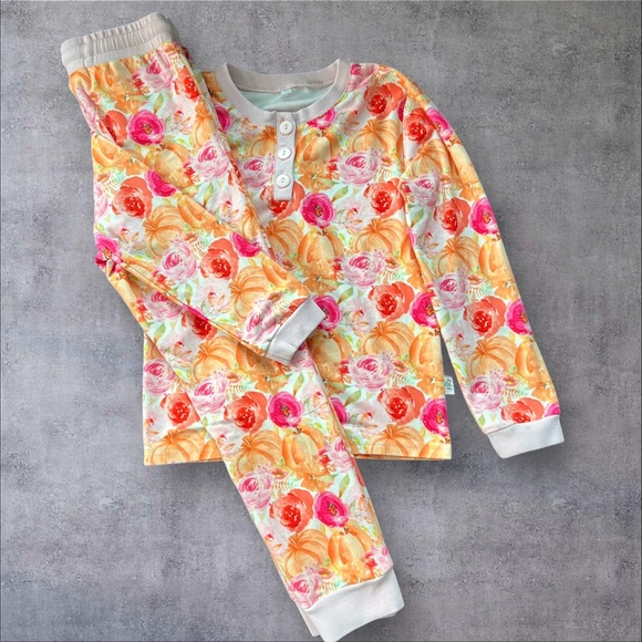 Jane + Jo Pumpkin Floral Pajamas Size 6 - Picture 1 of 12
